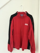 HEB Grocery Store Employee Full Zip Fleece Jacket Adult Size XL Red Black