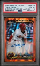 2024 Topps Pro Debut #PDC149 Chase Davis Chrome Orange Lava Auto /25 PSA 10
