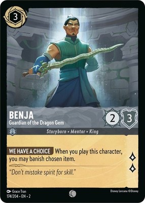 Lorcana TCG  Rise of the Floodborn - Benja - Guardian of the Dragon Gem  174/204