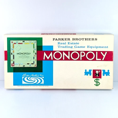 Vintage 1961 Monopoly Board Game Parker Brothers Classic Original COMPLETE Set