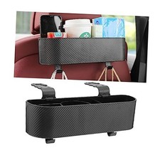 Car Headrest Backseat Organizer with Cup Holder, Seat Back Hanging Black