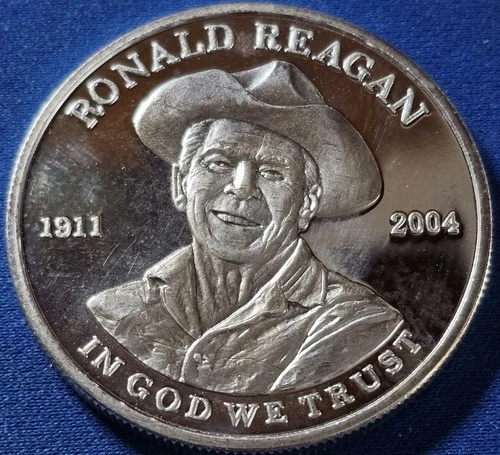 A Ronald Reagan Peace Through Strength 1 oz Silver Round .999 Fine BU
