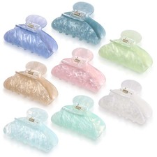 8 Pcs Large Acrylic Hair Claw Clips for Women Non-slip Strong Hold Hair Jaw C...