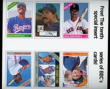 1991 BBC Magazine UNCUT/UNUSED Sheet 1952 TOPPS MATTINGLY/GONZALEZ/ALOMAR +