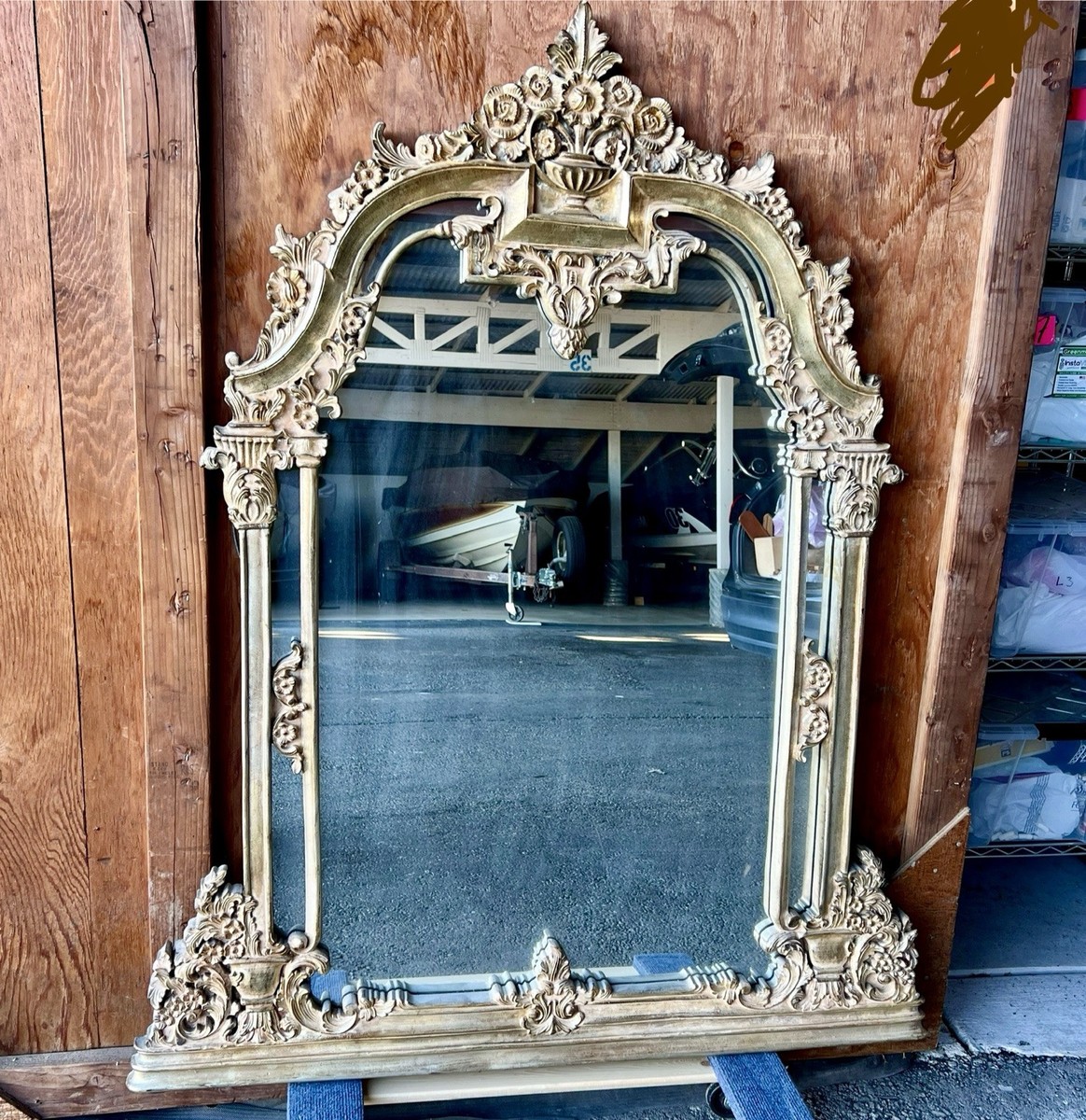 The Bombay Co Carnegie Mirror Wall Pier Mantle Ornate Carved Gold