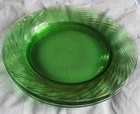 Vintage Pyrex Festiva Spring Green Swirl Glass 10.75" Dinner Plate USA