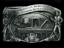 TG09143 NOS VINTAGE 1984 AMERICAN AGRICULTURE COMMEMORATIVE BELT BUCKLE