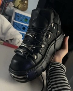 NEW ROCK M-106-S1 サイズ43 ANKLE BOOT BLACK TOWER WITH LACES M-106-S1