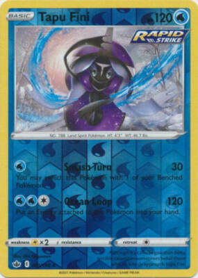 pokemon tapu fini card Pokemon Tapu Fini - 151/214 - Rare Holo Card - SM8 Lost Thunder main image 1