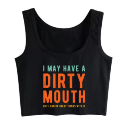Dirty Mouth Womens Sleeveless Crop Top
