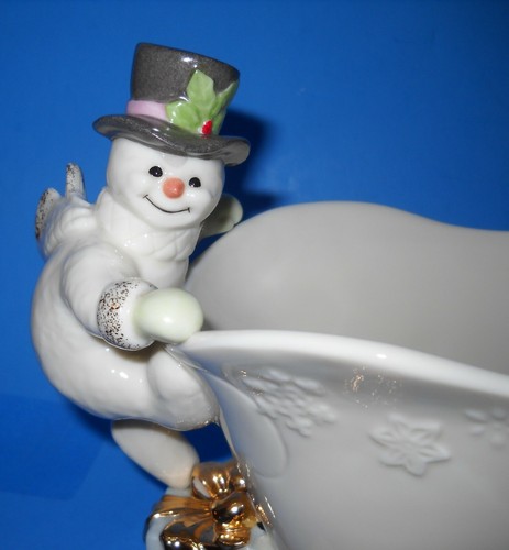 Lenox Oval SNOWMAN BOWL Pre Production Piece RARE - Picture 3 of 5