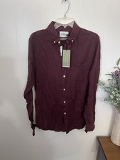 Goodfellow M Slim Fit Dress Shirt NWT Burgundy Cottage Red