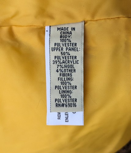 NEW Ruff Hewn Full Zip Puffer Vest Quilted Womens Small Yellow Gray Black Pocket - Picture 8 of 8