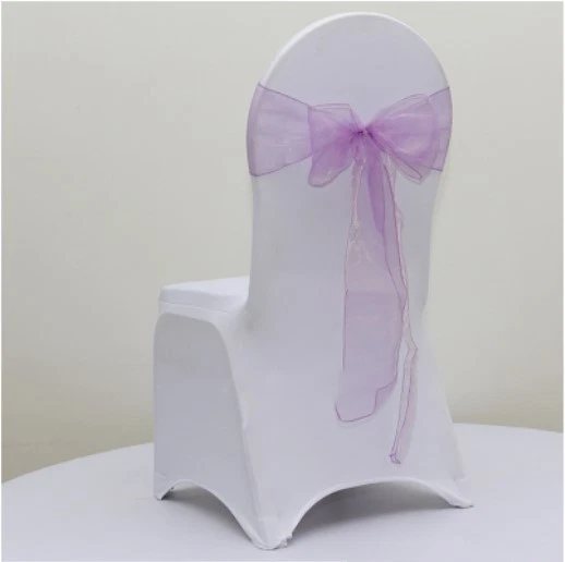 Silla organza lila marcos silla lazo silla lazos cinta boda aniversario decoración Foto 2 de 3