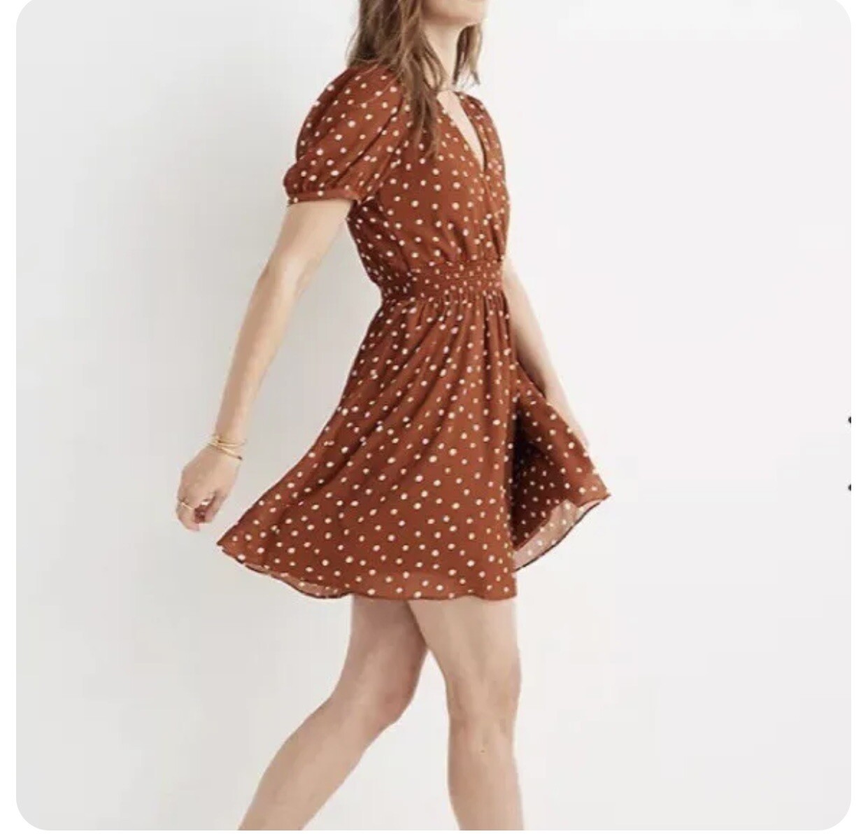 rust dot dress
