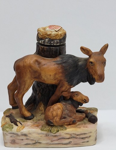 Vintage 1979 Cyrus Noble Original Haas Brothers Mother Baby Moose Decanter EMPTY - Picture 2 of 14