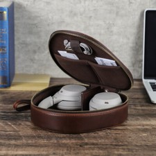 Genuine Leather Case For Sony WH-1000XM6 / XM5 Headphones Travel Storage Bag Box