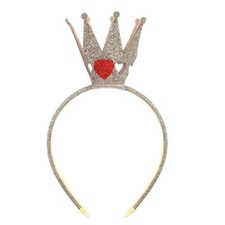 Queen of Hearts Crown Headband - Gold Tiny Crown for Women - Adult Costume He...
