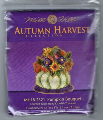 Pumpkin Bouquet Autumn Harvest Buttons & Beads Mill Hill Cross Stitch Kit