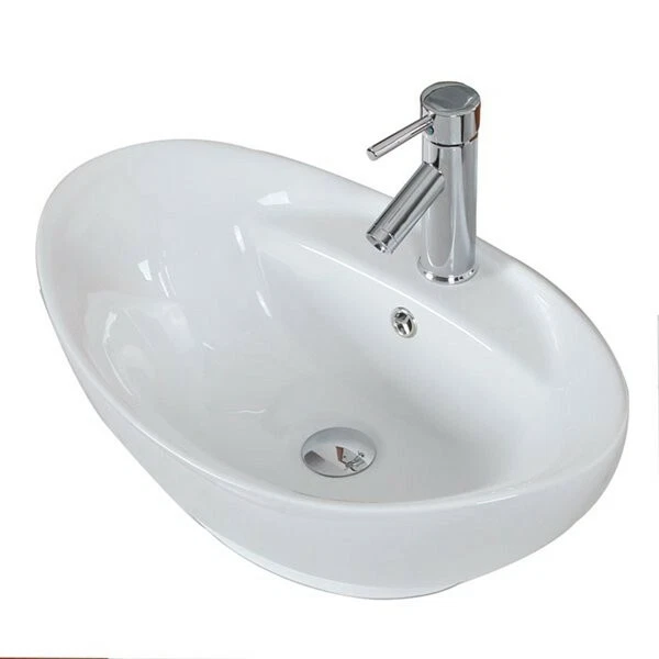 American Imaginations Above-Counter Vessel - 23" - Ceramic - White Sink Basin - Image 2 of 4