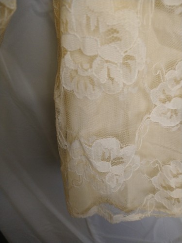 True Antique Edwardian Ivory Embroidered Lace Blouse High Neck Ruffles AS IS S/M - Bild 12 von 16