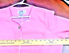 VINTAGE Tally Taylor Womens Sz 14 Suit Top Blazer Formal PINK RHINESTONE BUTTONS