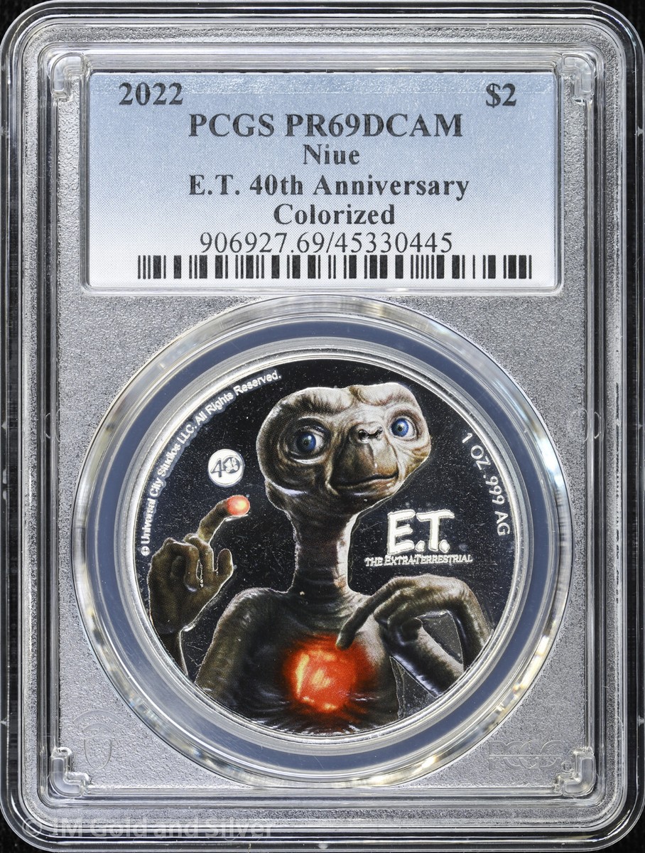 2022年 ニウエ 2ドル 1オンス銀貨 2022 $2 Niue 1 oz Silver Proof Colorized E.T. 40th