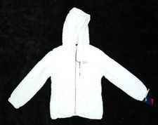 Reebok Sherpa Fleece White Full Zip Soft Hooded Jacket Youth Girls M 10/12