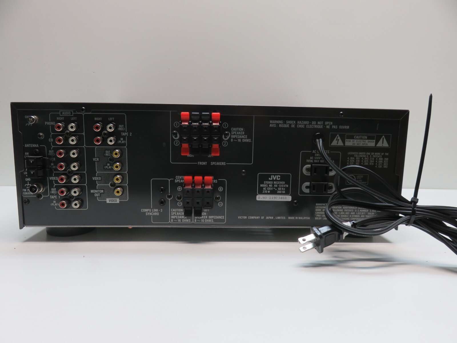 JVC RX-515V Digital Surround System Stereo Receiver 5 Channel