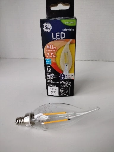 New GE LED Soft White 40 Watt Replacement Carriage light Clear Outdoor Bulbs - Image 2 of 4