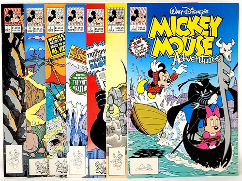 Walt Disneys Mickey Mouse Adventures Comics 1 2 3 4 5 6 7 9.2NM- Copper Age 1990