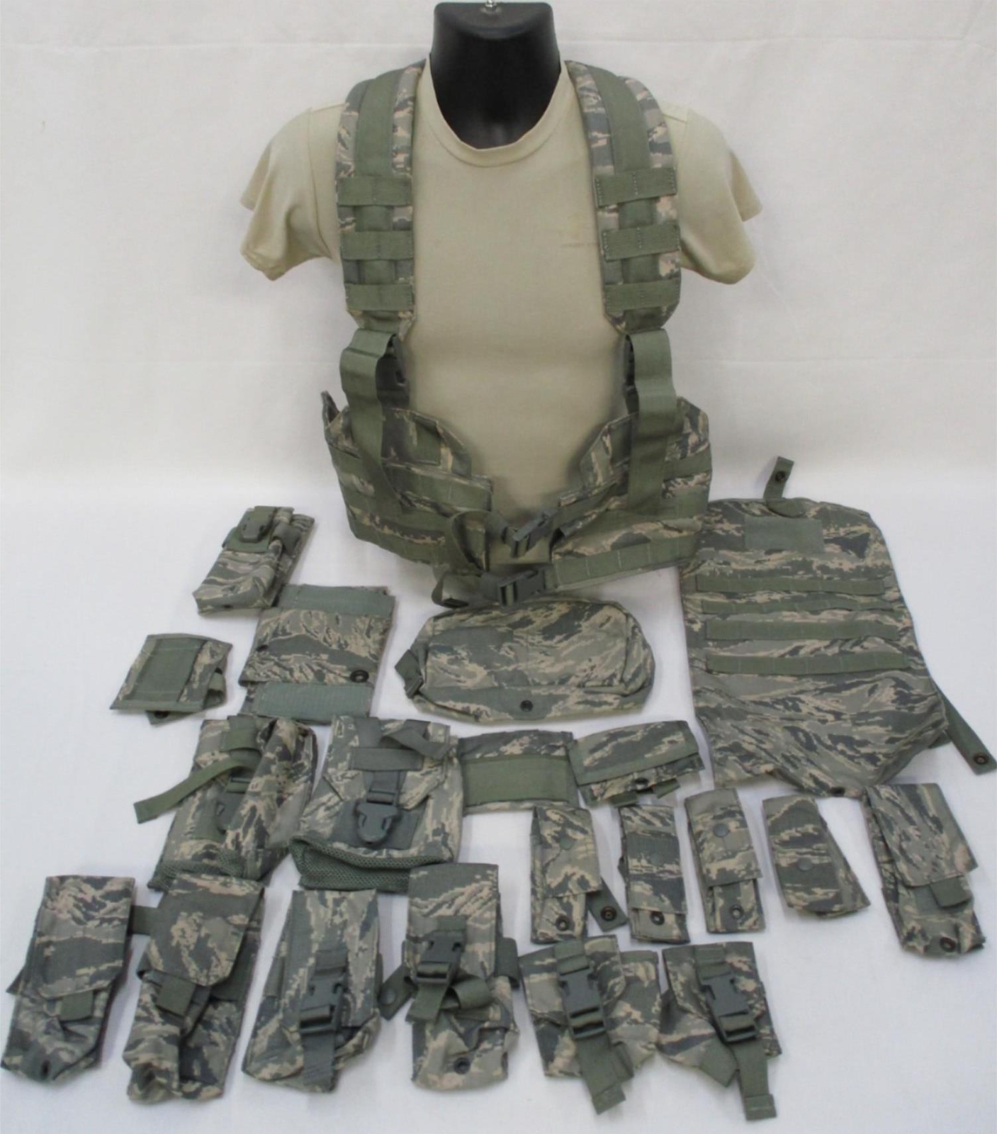 GCS WARRIOR TACTICAL VEST KIT RIFLEMAN SET w/ MOLLE POUCHES USAF ABDU AIRMAN KIT