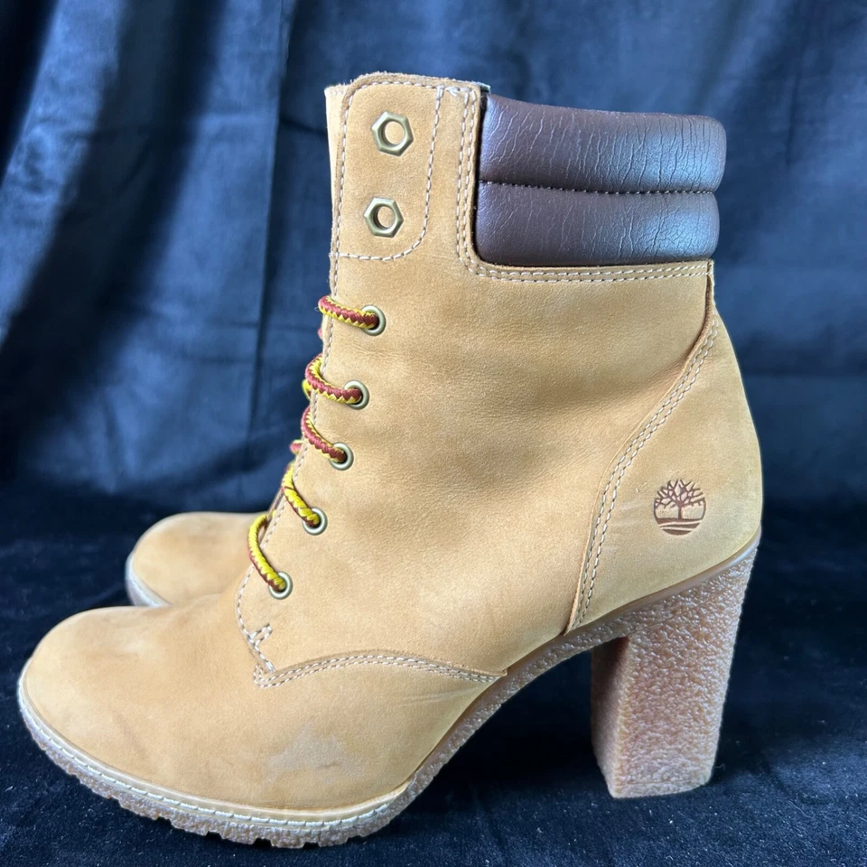 Timberland Tillston 3.5" botas de trigo de tacón alto A6334 para mujer talla 7 Foto 3 de 4
