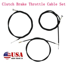 3PCS Black Universal Motorcycle Cable Kit Clutch Brake Throttle Choke Cable Line