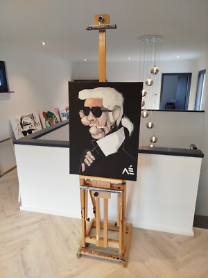 Karl Lagerfeld Chanel Gemälde von Manuel Mané Original signiert 60x80cm