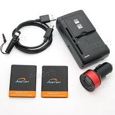 AceSoft 2x 950mAh Spare Battery Charger Cable for Alcatel OneTouch A392CC Phone