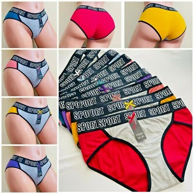 VISION 6- 12 Women's BIKINI Sports LOVE Panties Undies 95% COTTON ACTIVE WEAR 3035 S-XL