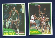 LOT OF TWO RAZOR SHARP 1981 TOPPS BASKETBALL #6 108 ROBERT PARISH .99 SHIPPING