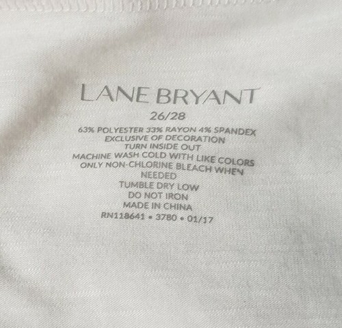 Lane Bryant Top Eyelet Lace High Low Hem Plus 26/28 White - Picture 8 of 8