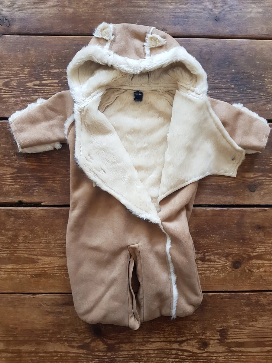 Gap Faux Suede Hooded Pramsuit Convertible Prambag 0 3 Months Faux