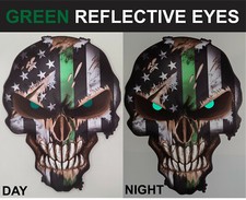 3x Thin Green Line Military Skull American Flag Sticker Vinyl Decal Car Truck 3m
