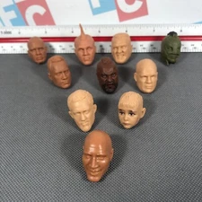 WWE Mattel Elite Heads Lot Unpainted Test Shots Luger Mysterio Rock Kane Austin