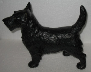 Antique Cast Iron Scottish Terrier Door Stopper by Hubley c.1910-1940