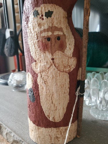 Santa Hand Wood Carving on Driftwood By Susan Marcy 13" - Picture 6 of 9