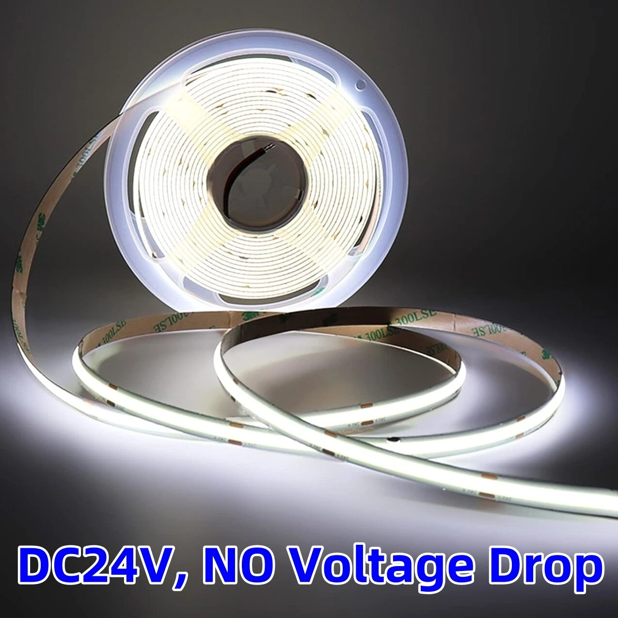 1 x 65ft 24V Flex COB LED Light Strip 384LEDS/M for Cabinet Bedroom Home Decor