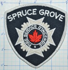 CANADA, SPRUCE GROVE FIRE DEPT SERVICE D'INCENDIE ALBERTA WHITE EDGE PATCH