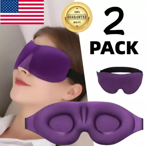 3D Travel Silk Eye Mask Sleeping Soft Padded Shade Cover Rest Relax Blindfoldd - Picture 3 of 9
