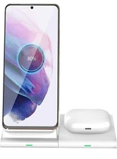  2 in 1 Wireless Charging Station for Samsung Galaxy S23 Ultra/S22/S21/S20/Note 