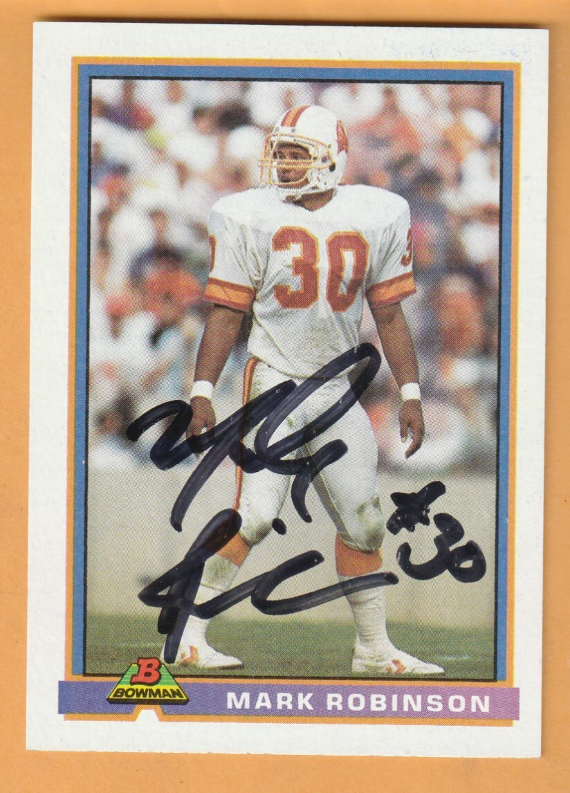 Mark Robinson Tampa Bay Buccaneers AUTO Signed 1991 Bowman Penn State