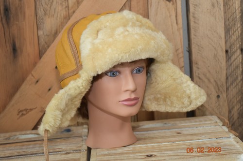 SOMBRERO DE INVIERNO DE PIEL DE OVEJA REAL HECHO A MANO PIEL DE OVEJA CUERO TRAMPERO - Imagen 20 de 33